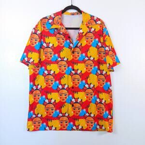 Frida Kahlo Mexican‑Inspired Colorful Hawaiian Novelty Aloha Shirt Large Unisex